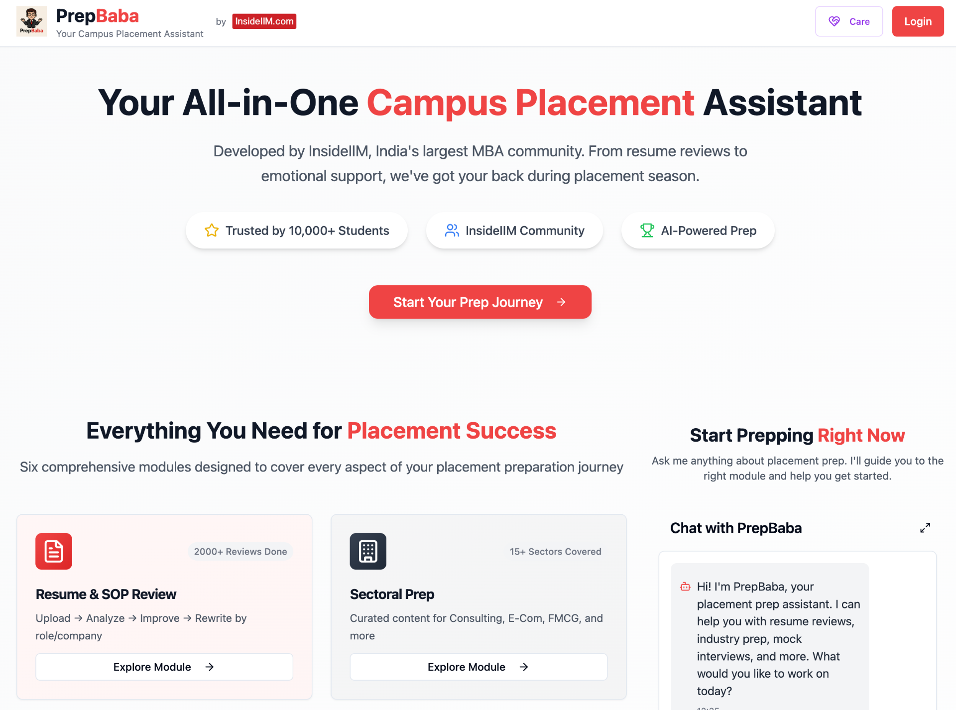 PrepBaba Campus Assistant
