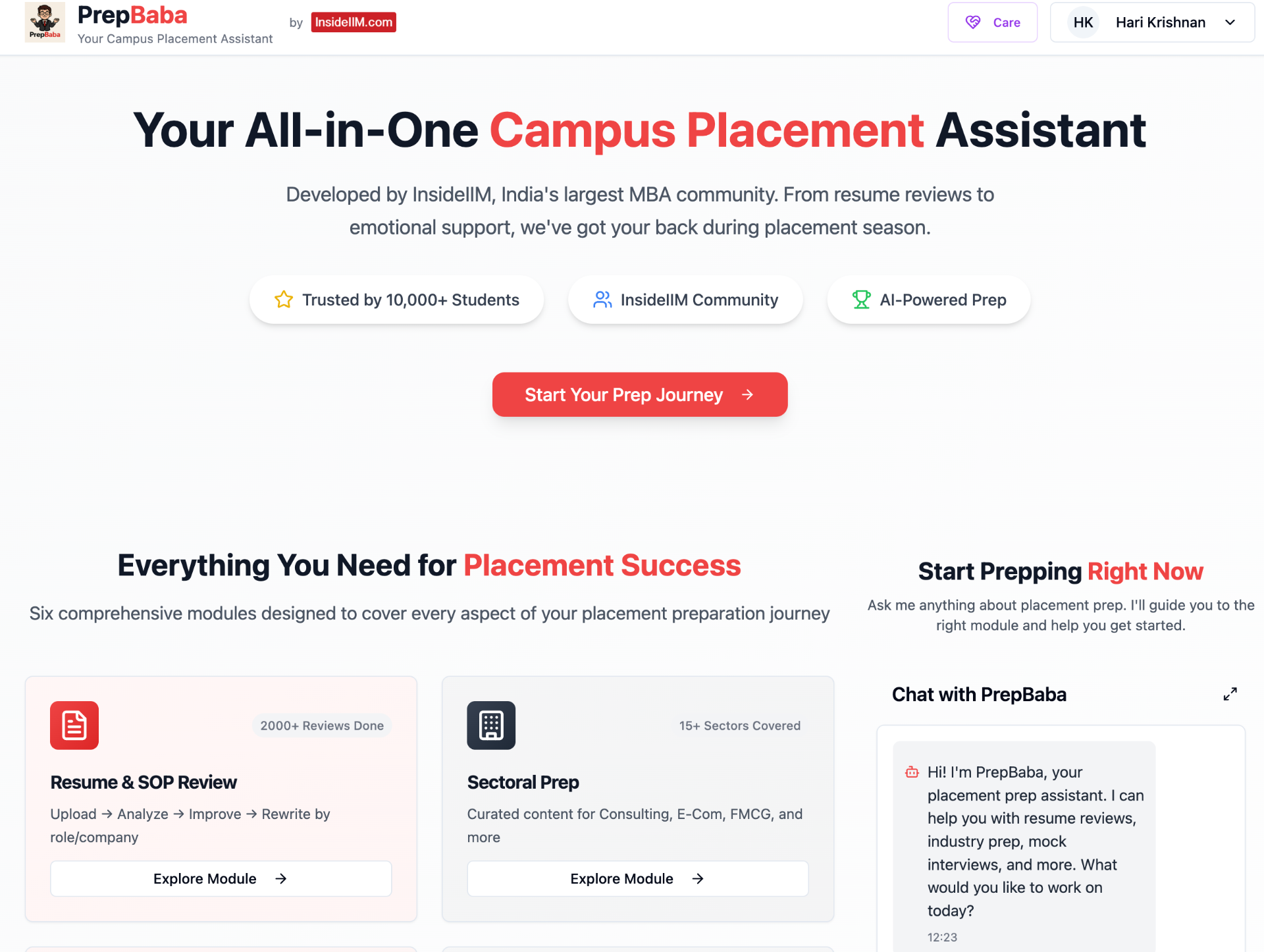 PrepBaba AI Campus Assistant