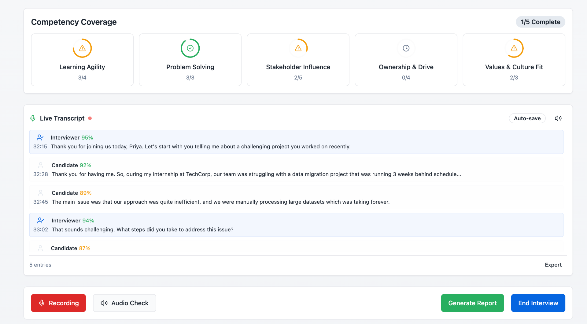KonverseAI Competency Dashboard