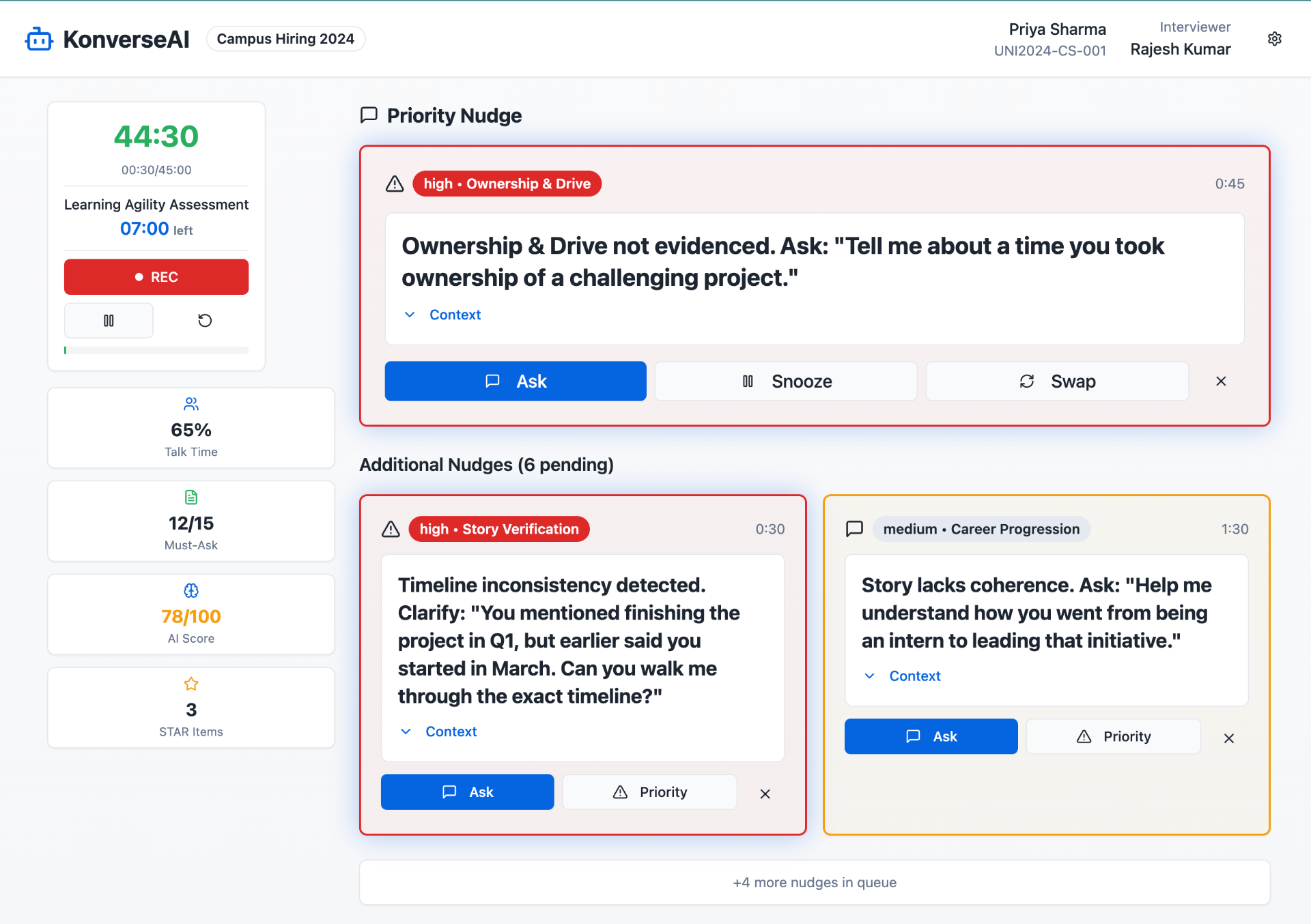 KonverseAI Interview Interface